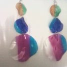 rainbow recycled plastic earrings