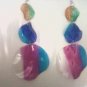 rainbow recycled plastic earrings