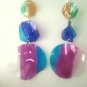 rainbow recycled plastic earrings