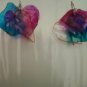Heart shaped trio plastic earrings