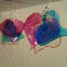 Heart shaped trio plastic earrings