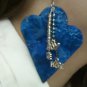 Blue heart shaped paper earrings