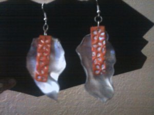 Orange polymer clay earrings