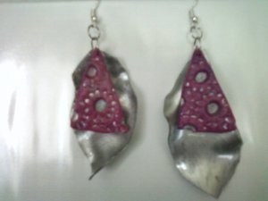 Purple polymer clay earrings