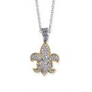 Diamond Fleur de Lis Gold Pendant & Necklace Diamond Fleur de Lis Gold Pendant & Necklace