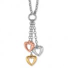 Tri-Gold Heart Pendant & Necklace