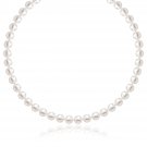 14K White Gold Necklace with White Freshwater Cultured Pearls (6.0mm to 6.5mm) 14K White Gold Necklace with White Freshwater Cultured Pearls (6.0mm to 6.5mm)