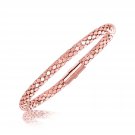 Sterling Silver Blush Plated Popcorn Style Stackable Bracelet Sterling Silver Blush Plated Popcorn Style Stackable Bracelet