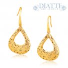Italian Design 14K Yellow Gold Woven Pear Shape French Wire Cut-out Earring Italian Design 14K Yellow Gold Woven Pear Shape French Wire Cut-out Earring