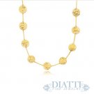 Textured Disc Long Layering Necklace in 14K Yellow Gold