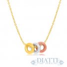 Triple Donut Charm Necklace in 14K Tri-Color Gold Triple Donut Charm Necklace in 14K Tri-Color Gold