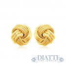 14K Yellow Gold Love Knot with Ridge Texture Earrings 14K Yellow Gold Love Knot with Ridge Texture Earrings