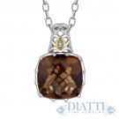 18K Yellow Gold and Sterling Silver Pendant with Fleur De Lis Motif 18K Yellow Gold and Sterling Silver Pendant with Fleur De Lis Motif