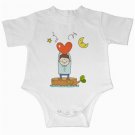 boy holding heart onsies