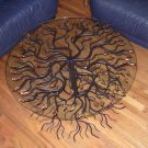 Carbon steel and copper glass top table