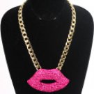 Crystal Pave Lips Necklace (SC1563FCHME)