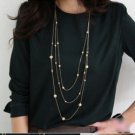 Elegant Multi-layered Beads Silver alloy Necklace