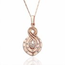 Fashion Necklace with White Crystal Pendant