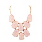 STUNNING ANTHRO STYLE GOLD TONE PEACH BUBBLE STATEMENT NECKLACE