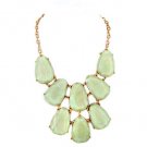 STUNNING ANTHRO STYLE GOLD TONE MINT BUBBLE STATEMENT NECKLACE