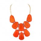 STUNNING ANTHRO STYLE GOLD TONE CORAL BUBBLE STATEMENT NECKLACE