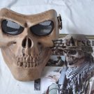 Skull Airsoft Paintball BB Gun Full Face Protect Mask Brown