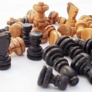 Olive wood hand carved chess pieces, wooden rustic chess board small pieces Olive wood hand carved chess pieces, wooden rustic chess board small pieces