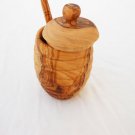 Olive Wood honey pot / jar with dipper / spoon / Wedding Gift Olive Wood honey pot / jar with dipper / spoon / Wedding Gift