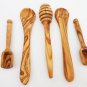 Olive Wood Small Utensil Set / Coffee Sugar Spoon Set / Honey Dipper Stick