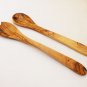 Olive Wood large spoon set, cooking spoon set utensils, spoon and spork 35cm