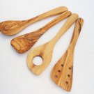 Olive Wood Utensil set : 1 Spoon, 1 Spatula, 1 pierced spatula, 1 sauce spoon Olive Wood Utensil set : 1 Spoon, 1 Spatula, 1 pierced spatula, 1 sauce spoon