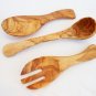 Handmade Set of Salad Servers and Ladle from Olive Wood, Mom Gift