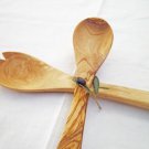 Handmade Olive Wood Small Utensils : 1 Spoon, 1 Spork / Wooden Cooking spoon set Handmade Olive Wood Small Utensils : 1 Spoon, 1 Spork / Wooden Cooking spoon set
