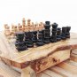 Olive Wood Unique Rustic Chess Game With Drawers / Wooden Chess Board Set