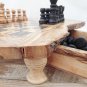 Olive Wood Unique Rustic Chess Game With Drawers / Wooden Chess Board Set