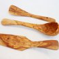 Engraved Olive Wood Utensil Set Small : 1 Spatula, 1 Ladle, 1 Tart spatula, Oliv