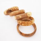 Engraved Wooden bracelet set / Olive Wood Bangles Set / Gift for Her / Girlfrien