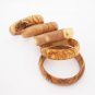 Engraved Wooden bracelet set / Olive Wood Bangles Set / Gift for Her / Girlfrien