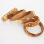 Engraved Wooden bracelet set / Olive Wood Bangles Set / Gift for Her / Girlfrien
