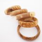 Engraved Wooden bracelet set / Olive Wood Bangles Set / Gift for Her / Girlfrien