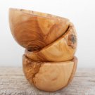 Handcrafted Wooden Bowl 4-inch Diameter, Hand carved Olive Wood rounded Rustic B