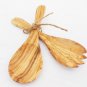 Engraved Olive Wood salad servers Spoon, Wooden Salad serving set, Utensil Set,