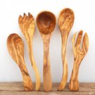 Engraved Olive Wood Kitchen Utensil Set : 1 Ladle, 2 Salad Servers, 2 Mixing Coo Engraved Olive Wood Kitchen Utensil Set : 1 Ladle, 2 Salad Servers, 2 Mixing Coo