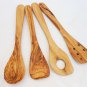 Olive Wood Utensil set medium :Spoon, Spatula, pierced spatula, Kitchen Gift Set