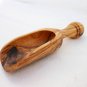 Olive Wood Salt Scoop / Handcarved Measuring Coffee Spice Kitchen Scoop