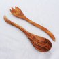 Engraved Wooden salad servers Spoons, Wood Salad serving mixing set, Kitchen Coo