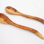 Engraved Olive Wood salad servers Spoons, Wooden Salad serving mixing cooking sp
