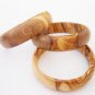 Wooden bracelet set / Olive Wood Bangles Set / Gift for Her / Girlfriend Gift /