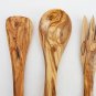 Engraved Olive Wood Olive Wood 12 Inch Utensil Set: 1spoon, 1 fork, 1 spatula, W
