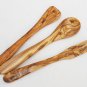 Engraved Olive Wood Olive Wood 12 Inch Utensil Set: 1spoon, 1 fork, 1 spatula, W